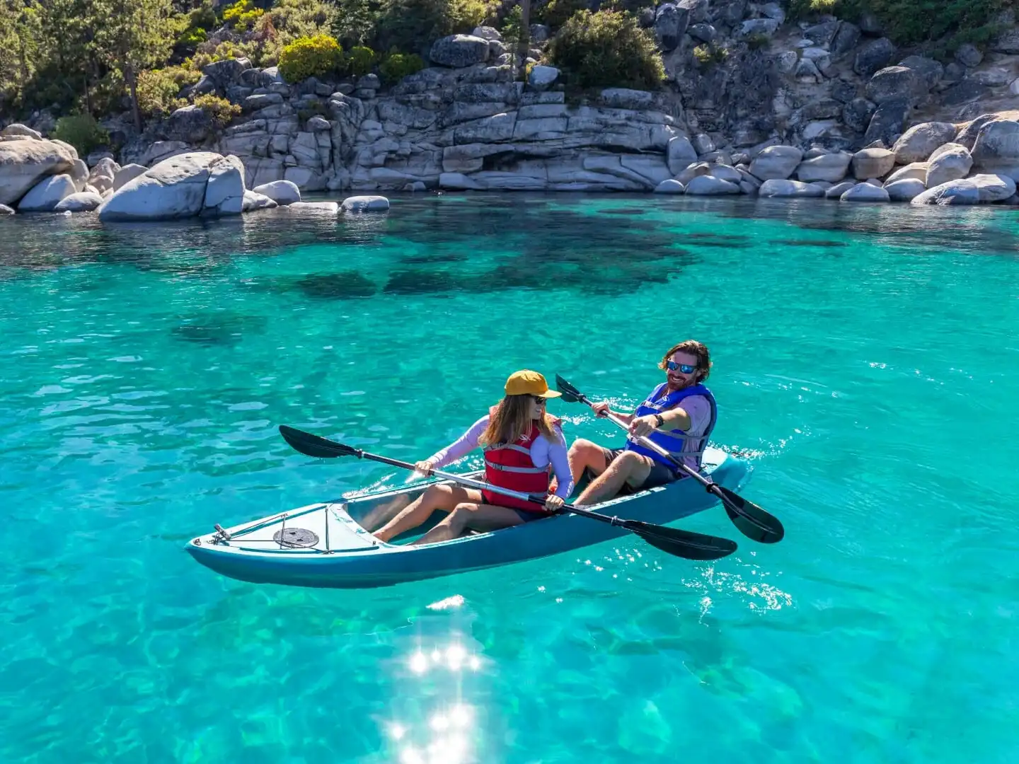 a person in a pool of water