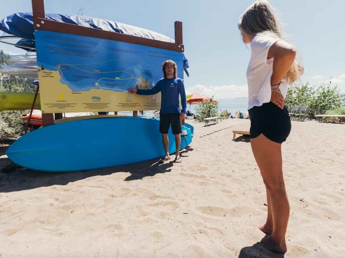 a person standing on a beach