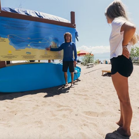 a person standing on a beach